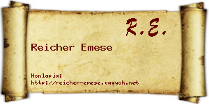 Reicher Emese névjegykártya